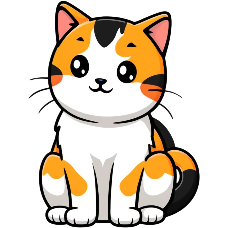 Calico cat with three colors emoji