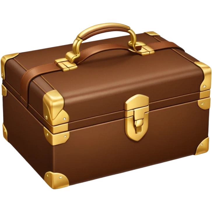 Brown makeup box. emoji