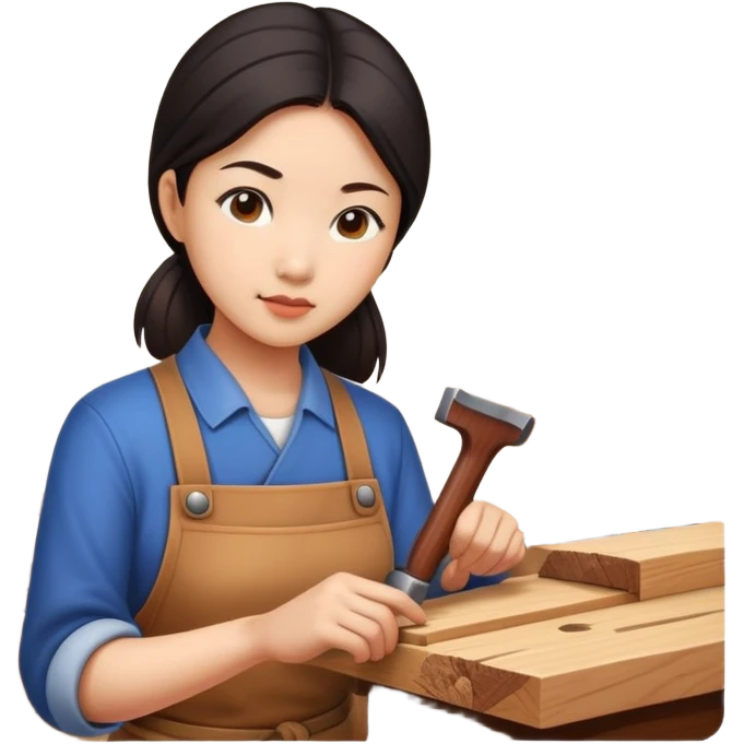 Asian woodworking woman emoji