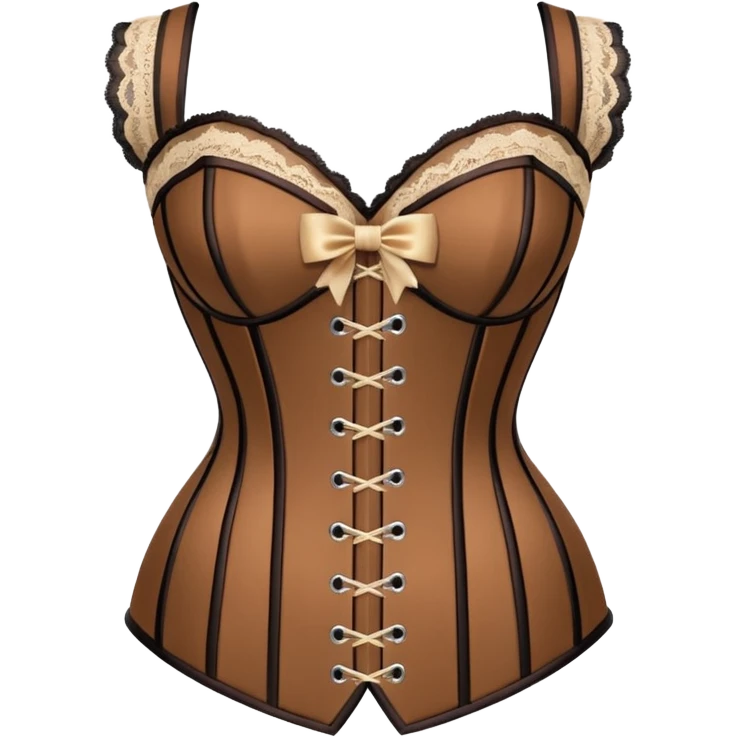 brown corset with bow emoji