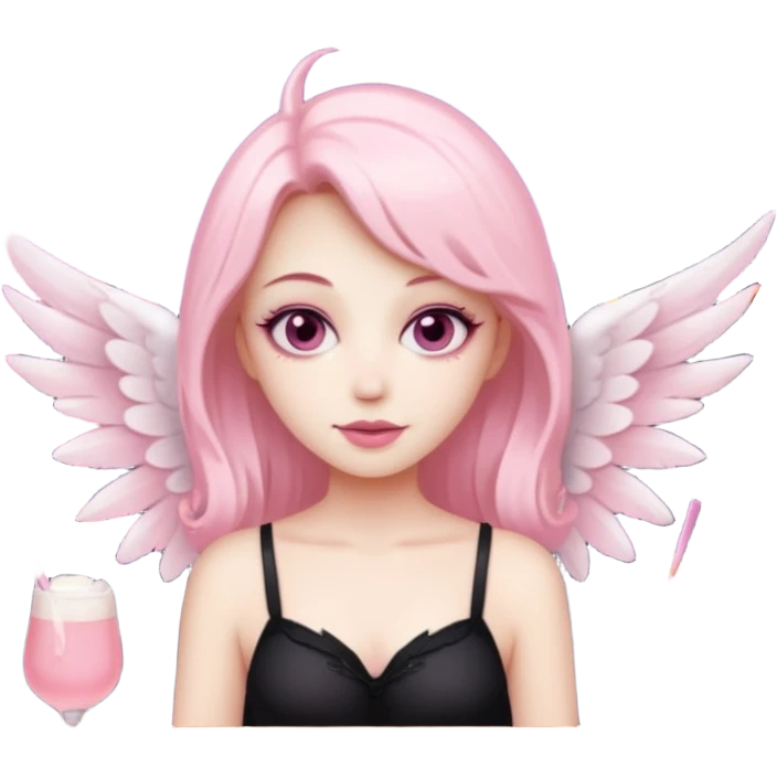 Halloween bar with soft pink wings emoji