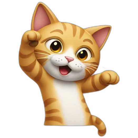 cat who make a dab emoji