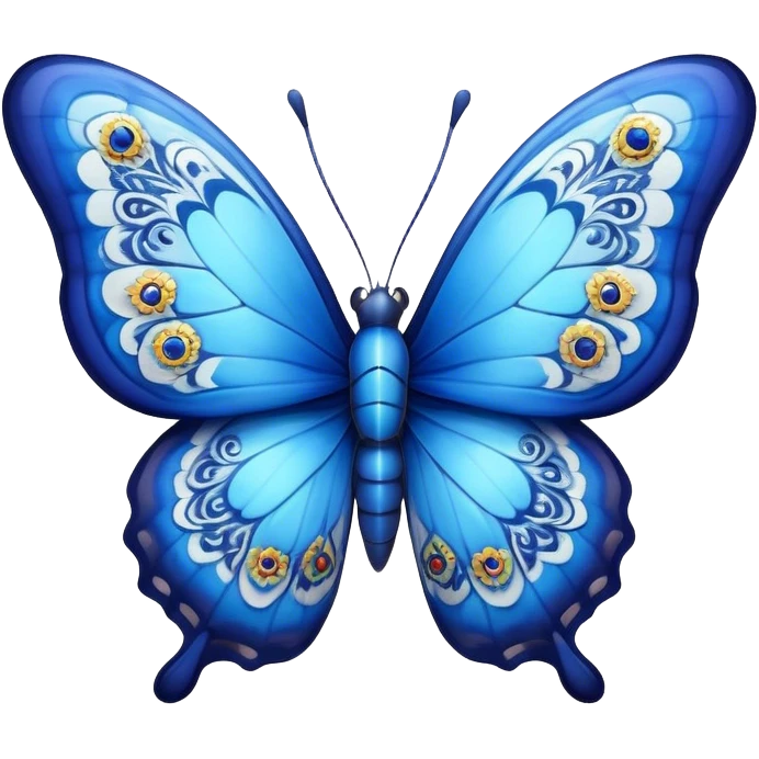 Cinematic Realistic Comical Blue Butterfly Portrait Emoji, Head tilted dramatically with an exaggeratedly amused expression, featuring striking, vividly detailed sapphire wings with playful, intricate patterns and wide, expressive eyes brimming with humorous disbelief, rendered with lifelike clarity and vibrant natural hues, high shine, dramatic yet playful, styled with an air of cheeky floral mischief, soft glowing outline, capturing the essence of a spirited and over‐the‐top blue butterfly that looks ready to flutter its way into viral fame! emoji