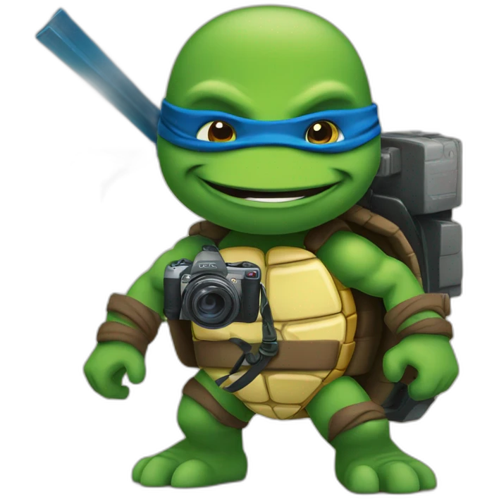 ninja turtle with camera emoji