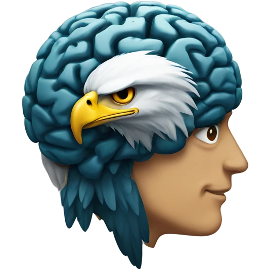 Eagle on a brain emoji