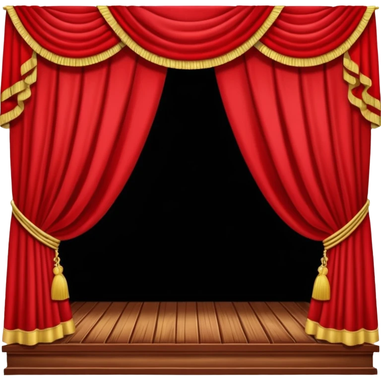 theater, red curtains , wooden stage emoji