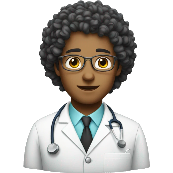 Curly haired doctor emoji