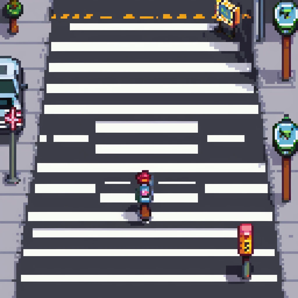 simple iconic city road with crosswalk emoji