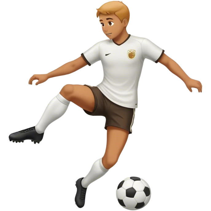 Me standing kicking the soccer ball emoji
