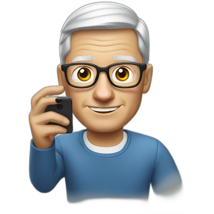 Tim Cook with iPhone emoji