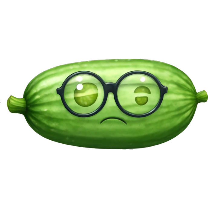 Cucumber with glasses emoji