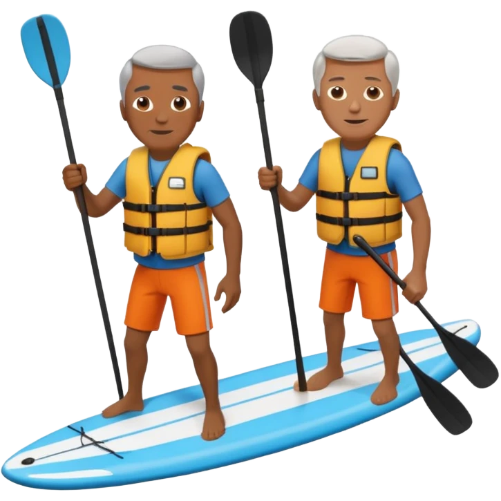 paddleboarding 2  buddies one bladdleboarding 2  buddies one black older biog\  male waferack older biog\  male wafer emoji
