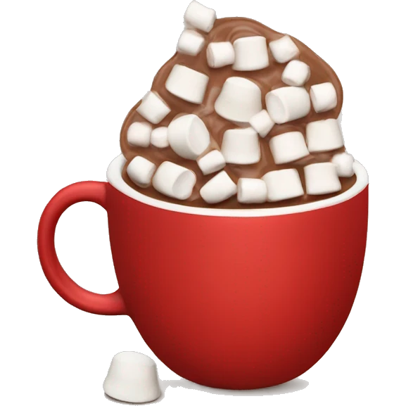 Hot chocolate with marshmallows Christmas themed red cup  emoji