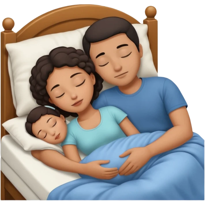 Couple sleeping biracial emoji