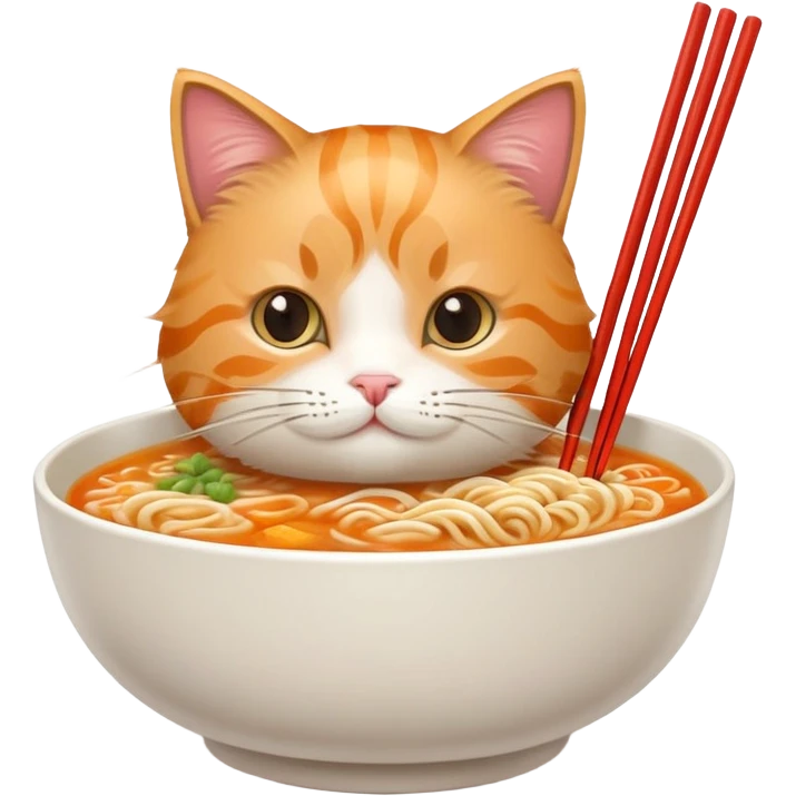 Cat in a ramen bowl emoji