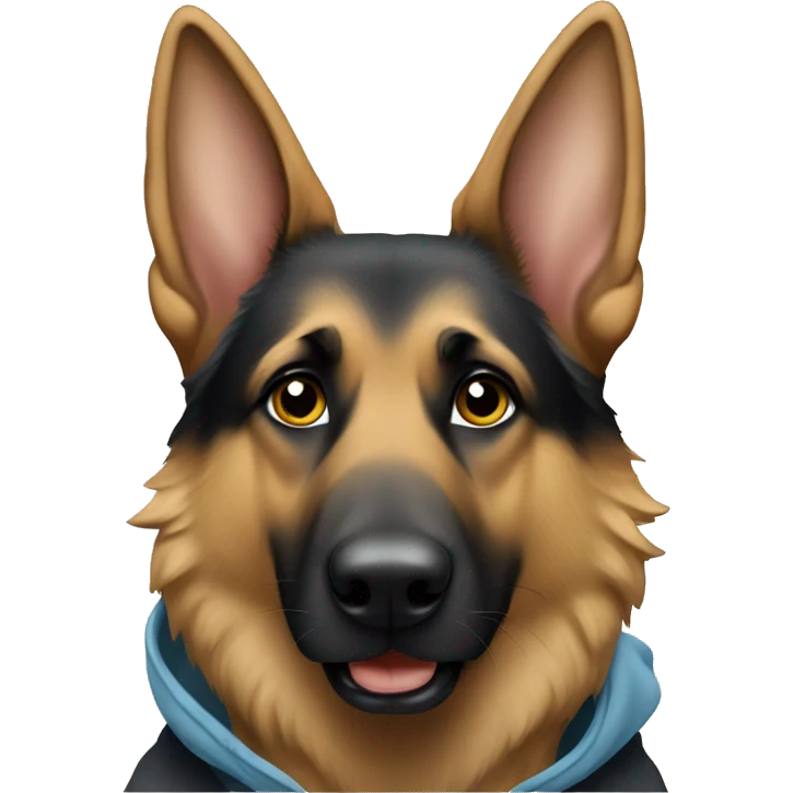 German shepherd wearing a hoodie  emoji