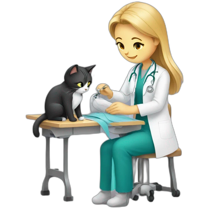 doctor sewing cats together emoji