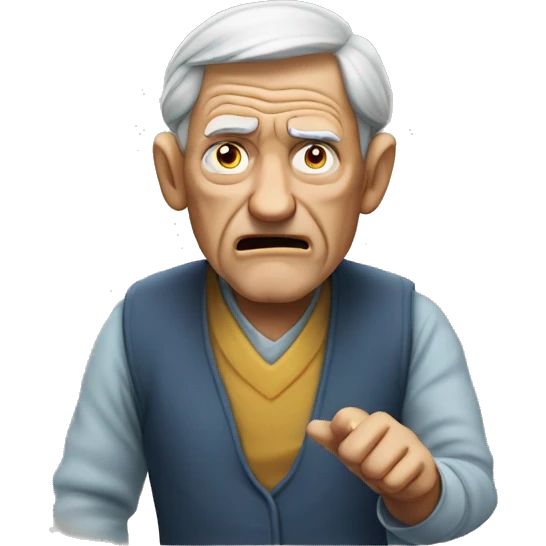 old man saying duh but also angry and impatien emoji