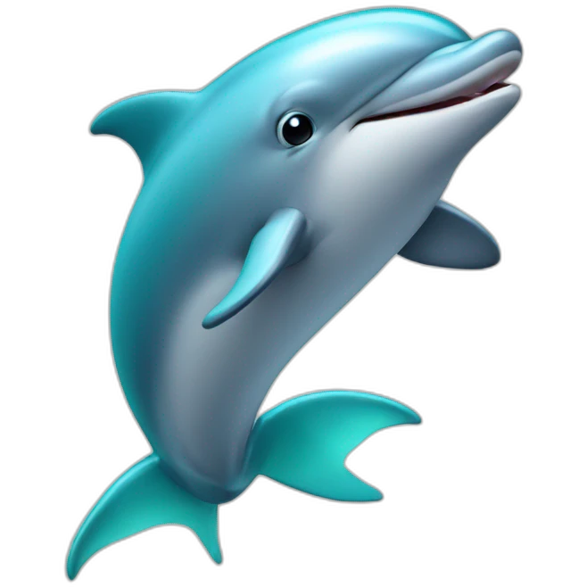A dolphin with a smartphone emoji