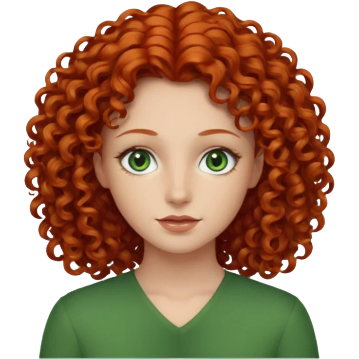 I am red head curly,green eyes emoji