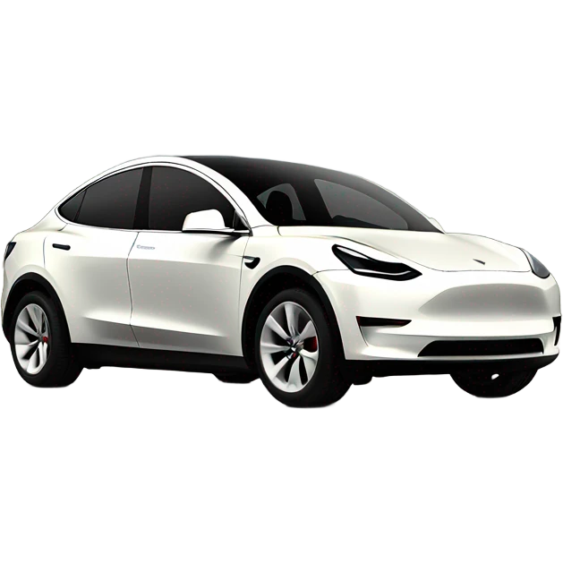 White Tesla model y emoji
