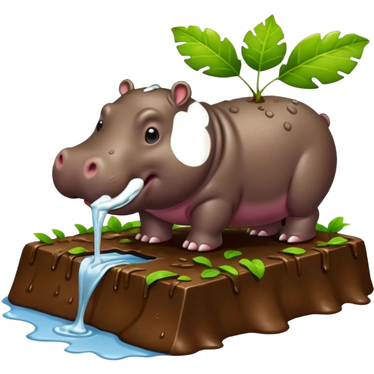 hippo eating a leaf gutter  emoji