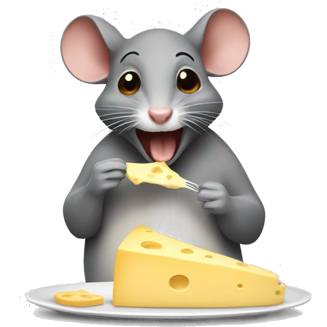 Ratón comiendo queso emoji