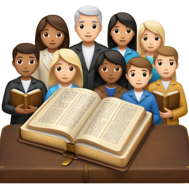 bible with people of different races and genders around it demonstrating equality emoji
