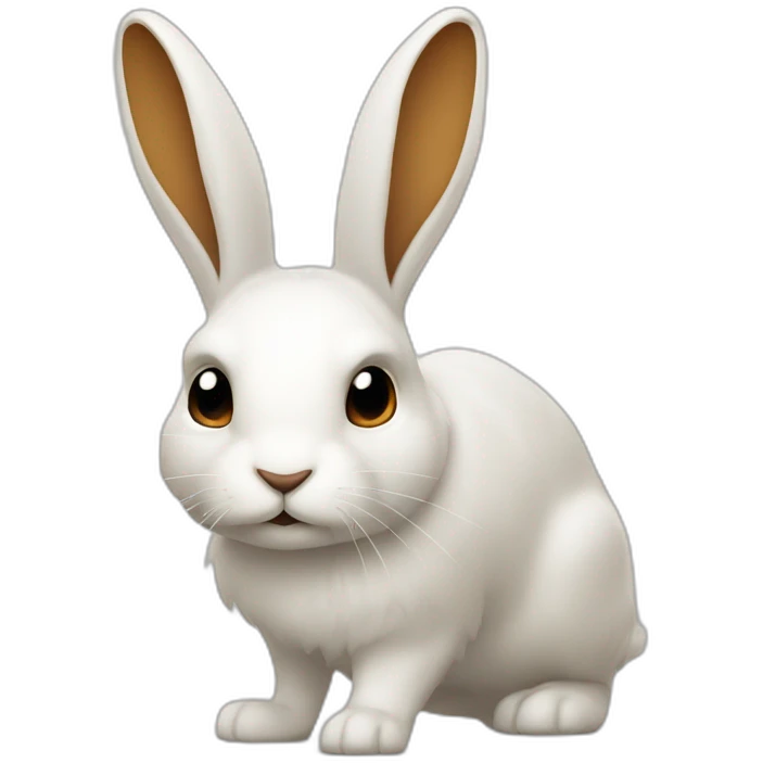 Lapin blanc avec des taches marron emoji
