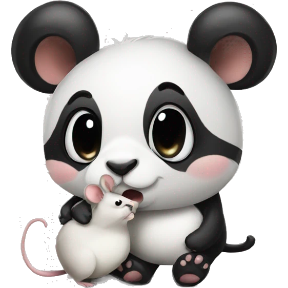 Panda and rat  kissing seen emoji