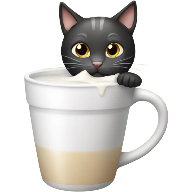 Cat drinking giant cup of milk emoji
