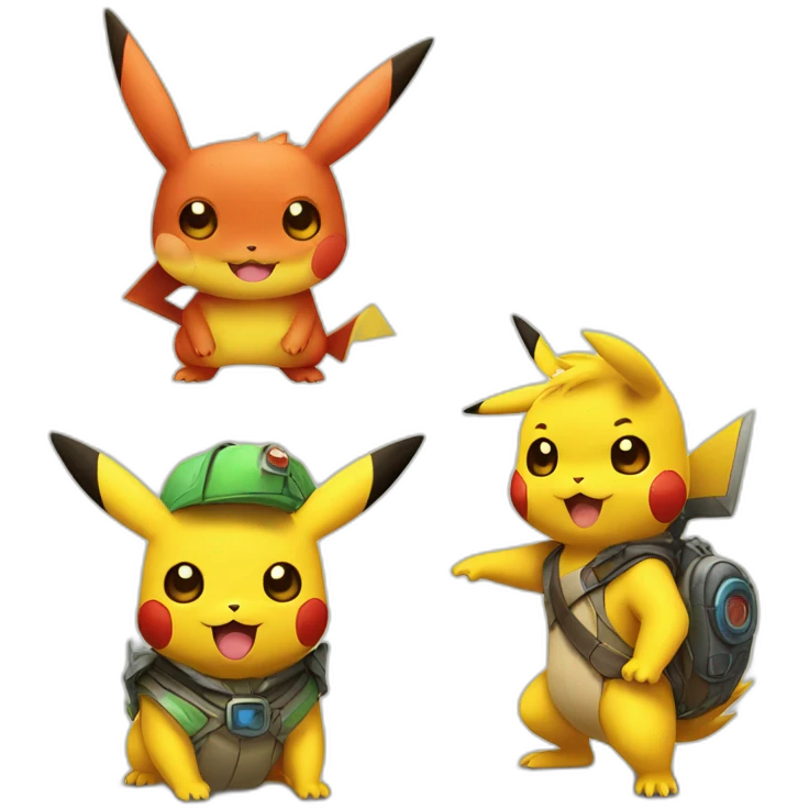 Pikachu et dracofeu emoji
