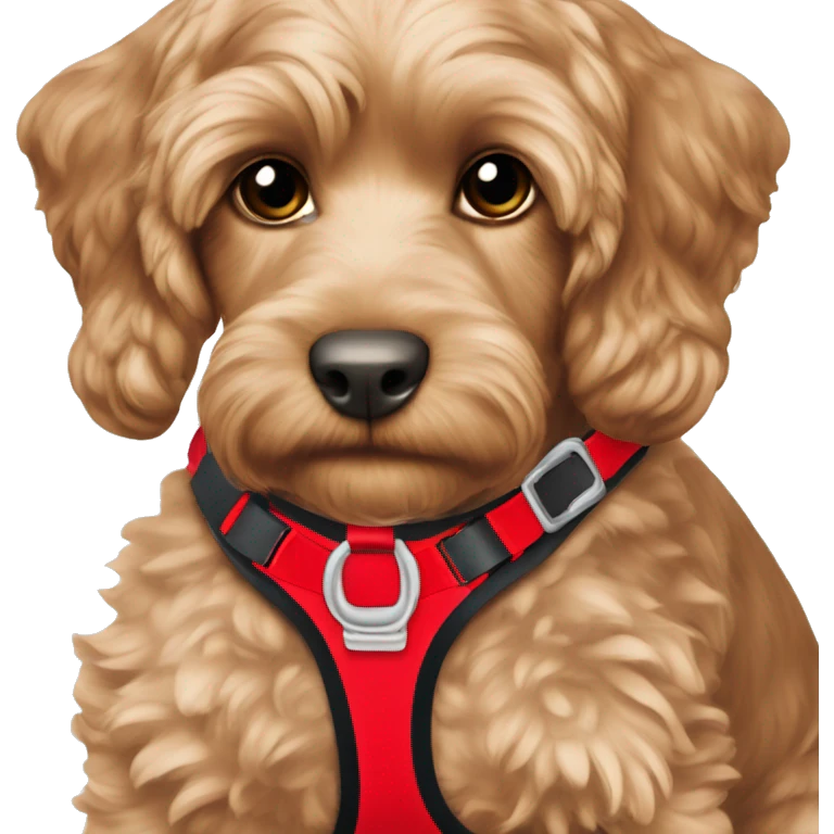Cockapoo in red harness emoji