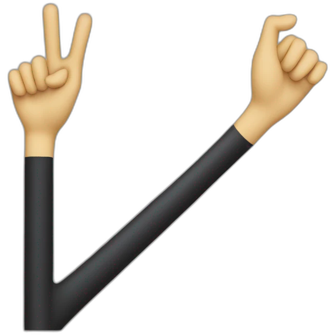 Musical conductor hands holding baton, close up emoji