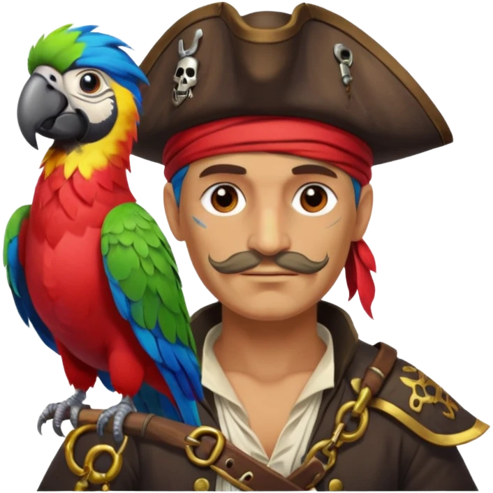 pirate and parrot emoji