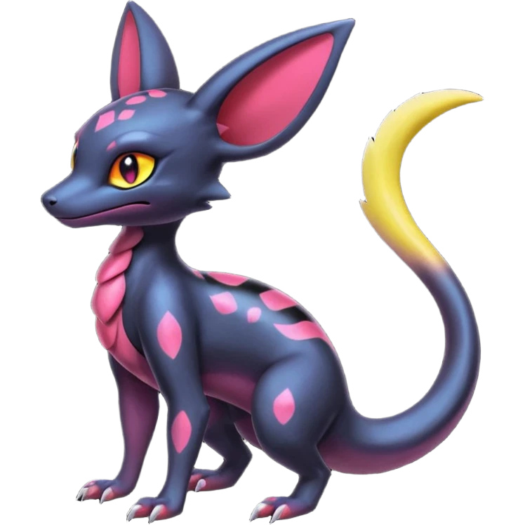 Shiny Salandit-Umbreon-Genet-Noivern-Noibat-Hybrid (Full body) emoji