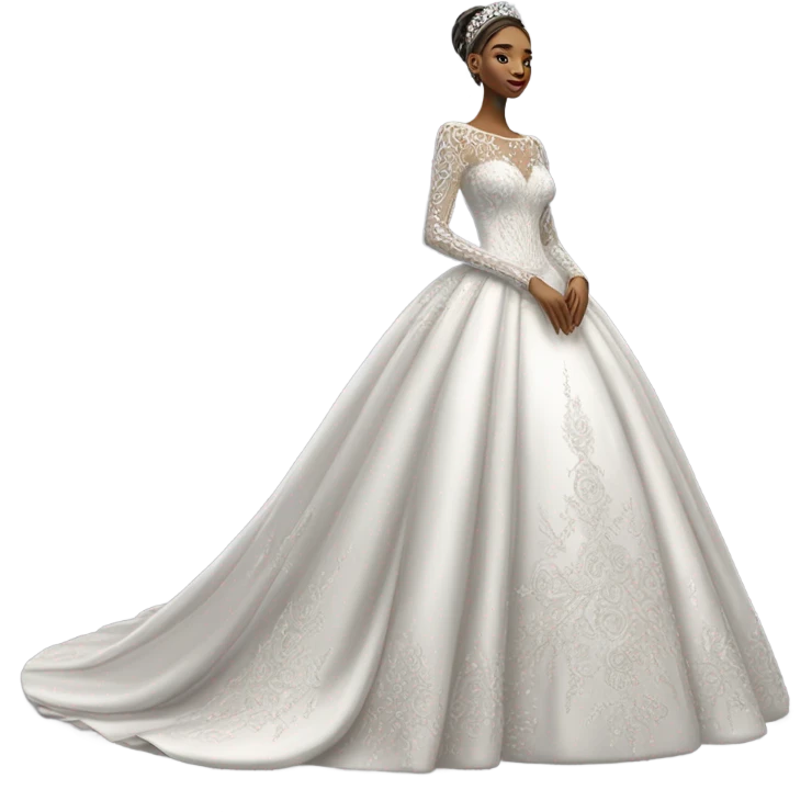 Hyper Realistic ornate ballgown long sleeve Wedding dress displays with diamanté dress only emoji