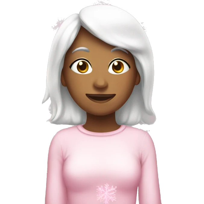Pink and white Christmas emoji