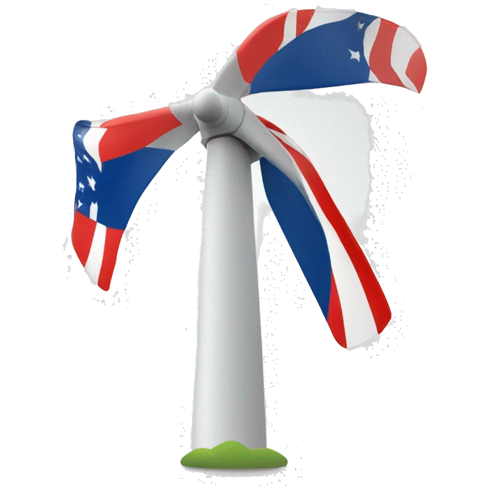 Wind turbine in usa flag colors emoji