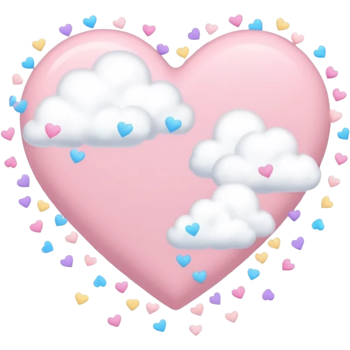 pastel heart with a soft cloud confetti emoji