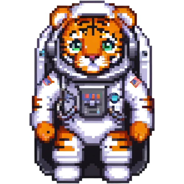 tiger astronaut in space emoji