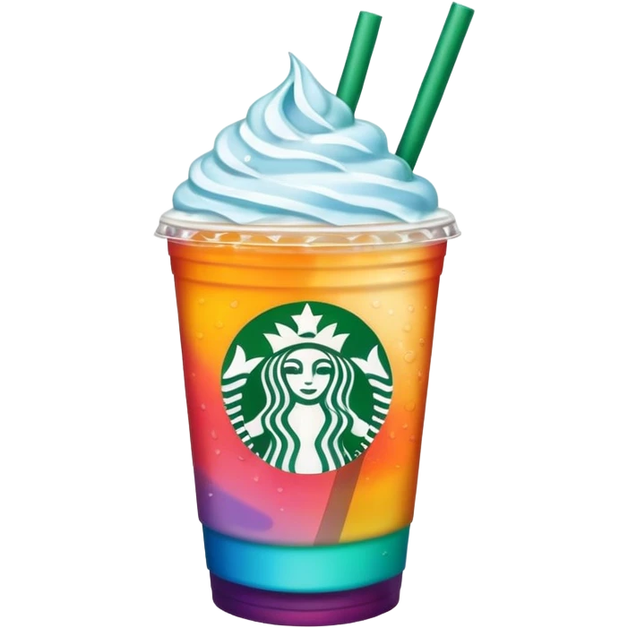 starbucks summer drink on a summer background (ios emoji style) emoji
