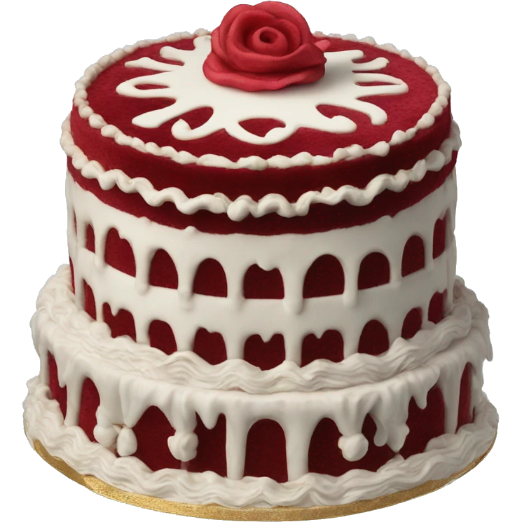 highly detailed rococo red velvet cake emoji
