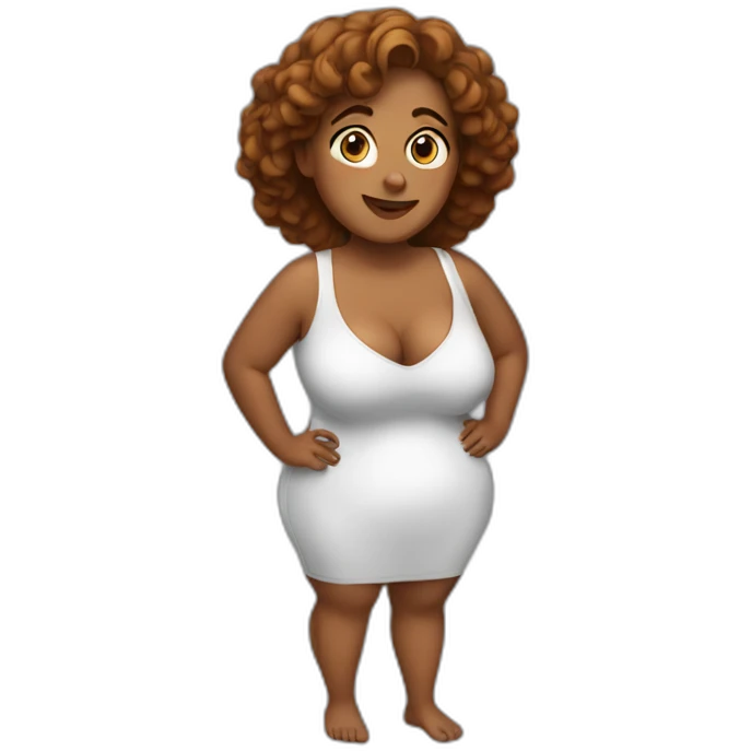 curvy woman holding chest emoji