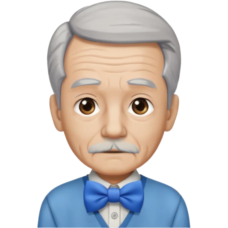 old man tied with blue bow emoji