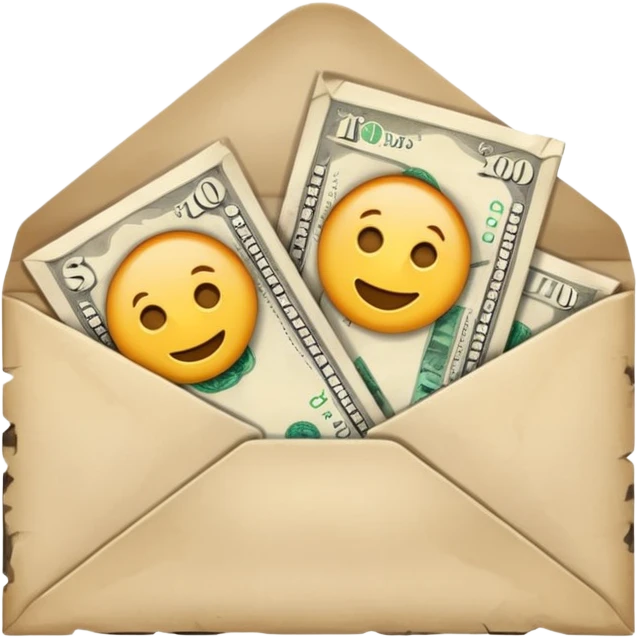 Banknotes enclosed in envelopes emoji