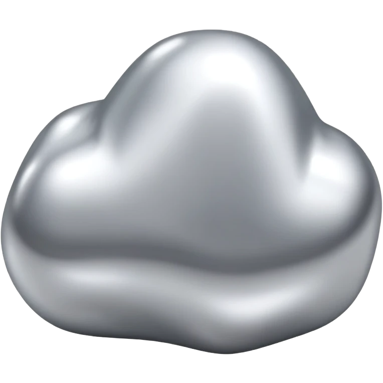 shiny silver metal nugget emoji