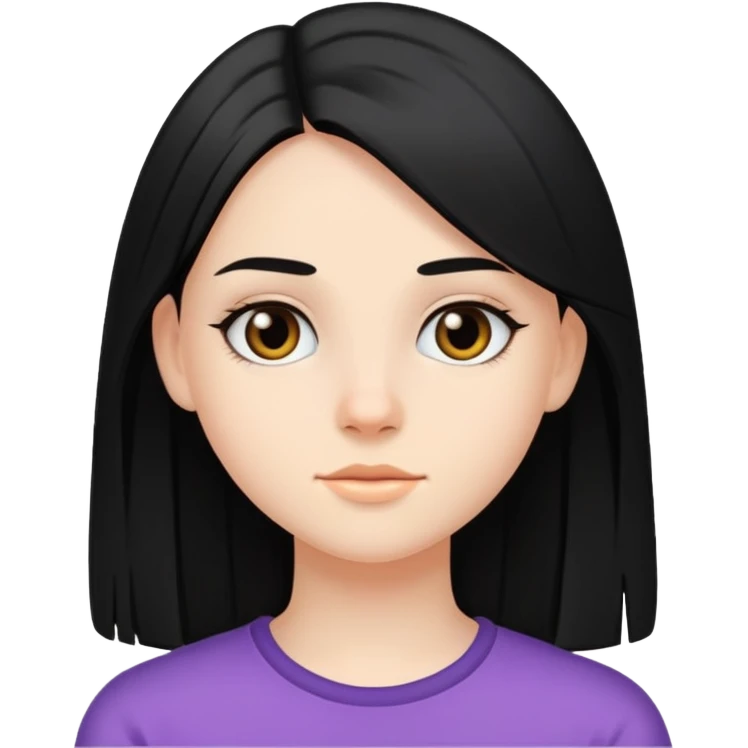 A 18 yr od girl w fair skined and black straight hair emoji