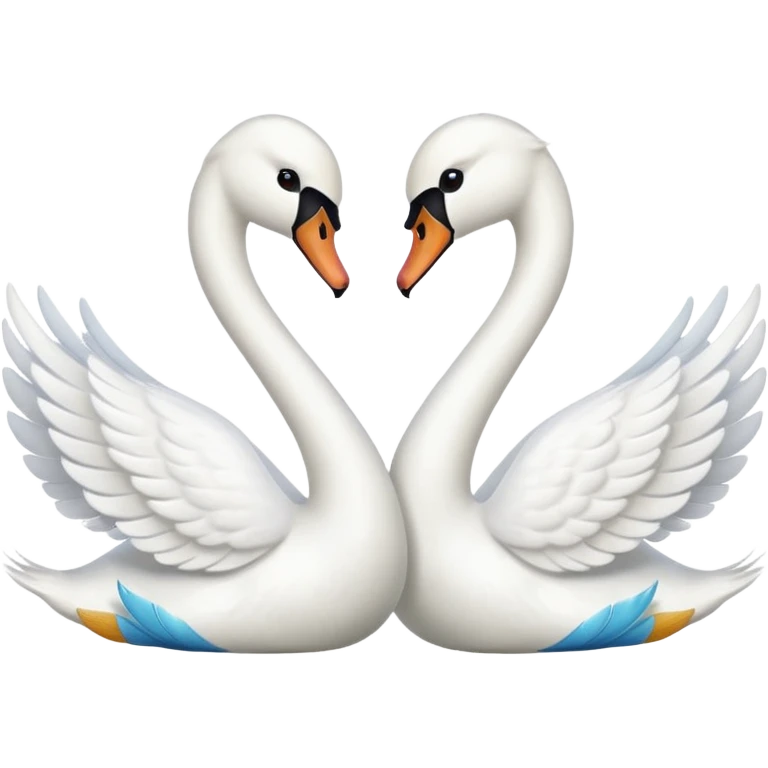 Two swan in love emoji