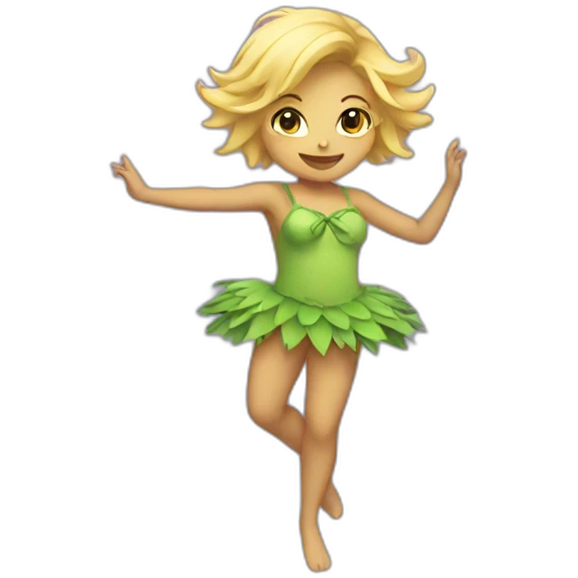 blonde girl dancing in a bird costume emoji